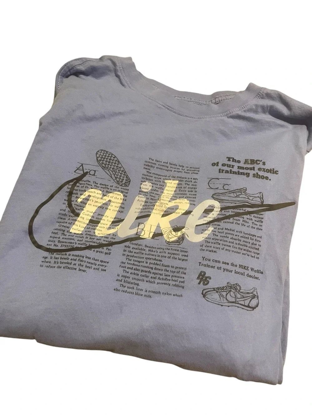 Nike Kids Light Purple Graphic Logo Tee with white Script size large
